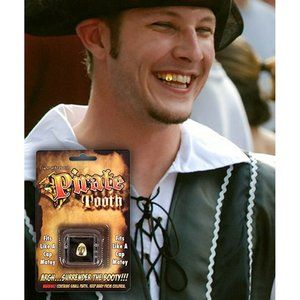 Billy-Bob Gold Pirate Tooth Cap Cosmetic Novelty Costume Teeth